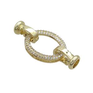 Copper Clasp Pave Zircon Gold Plated, approx 18-23mm, 8-14mm [FN36578]