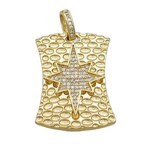 Copper Northstar Pendant Pave Zircon Gold Plated, approx 24-33mm [FN36664]