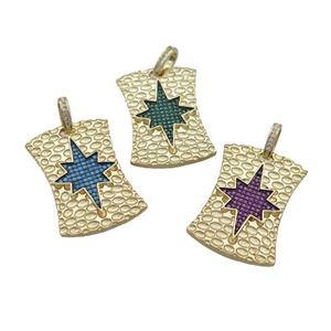 Copper Northstar Pendant Pave Zircon Gold Plated Mixed, approx 24-33mm [FN36669]