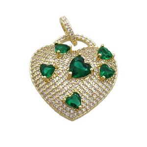 copper pendant pave zircon, gold plated, approx 25mm [FN36684]