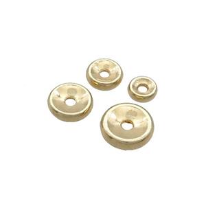 Copper Spacer Beads Heishi Lt.gold Plated, approx 7mm [FN36805-7MM]