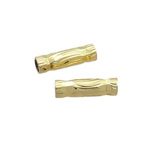 Copper Tube Beads Gold Plated, approx 3-10mm, 2mm hole [FN36806]