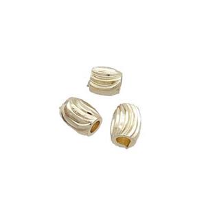 Copper Barrel Beads Lt.Gold Plated, approx 3-4mm [FN36809]