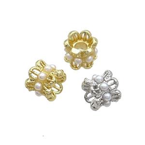 Copper Capbeads Pave Pearlized Plastic Double Mixed, approx 6mm [FN36818]