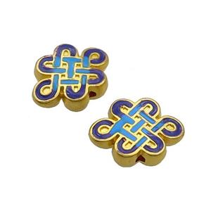 Copper Knot Beads Cloisonne Gold Plated, approx 13-18mm [FN36824]
