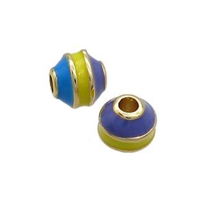 Copper Bicone Beads Enamel Multicolor Gold Plated, approx 7-7.5mm [FN36845]
