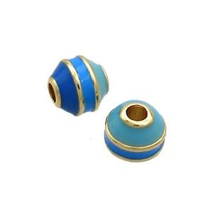 Copper Bicone Beads Enamel Multicolor Gold Plated, approx 7-7.5mm [FN36846]