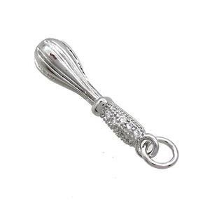 Copper Eggchurner Charms Pendant Pave Zircon Platinum Plated, approx 5-20mm [FN36868]