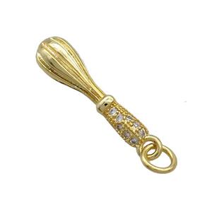 Copper Eggchurner Charms Pendant Pave Zircon Gold Plated, approx 5-20mm [FN36869]