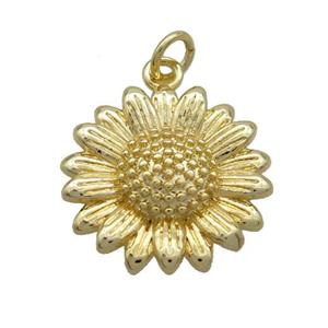Copper Sunflower Pendant Gold Plated, approx 18mm [FN36891]