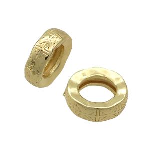 Copper Rondelle Beads Large Hole Spacer Gold Plated, approx 10mm, 6mm hole [FN36979]