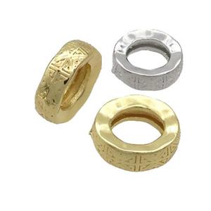 Copper Rondelle Beads Large Hole Spacer Mixed, approx 10mm, 6mm hole [FN36980]
