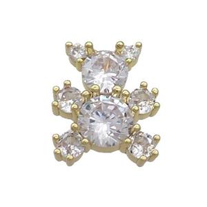 Copper Bear Pendant Pave Zircon Gold Plated, approx 13-18mm [FN36982]