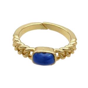 Copper Rings Purple Enamel Adjustable Gold Plated, approx 5-7mm, 18mm dia [FN37071]