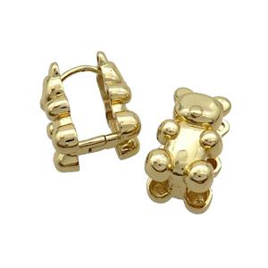 Copper Latchback Earrings Bear Gold Plated, approx 10-16mm [FN37084]