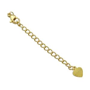 Copper Necklace Extender Chain Heart Gold Plated, approx 50mm length [FN37113]