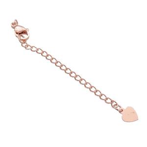 Copper Necklace Extender Chain Heart Rose Gold, approx 50mm length [FN37114]
