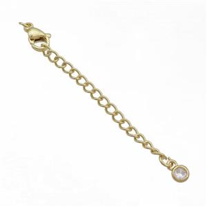 Copper Necklace Extender Chain Gold Plated, approx 50mm length [FN37121]