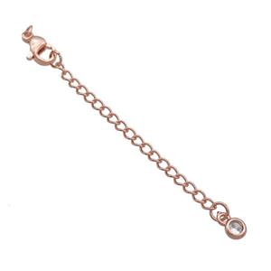 Copper Necklace Extender Chain Rose Gold, approx 50mm length [FN37122]