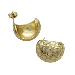 Copper Studs Earrings Gold Plated, approx 16-20mm [FN37245]