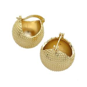 Copper Latchback Earrings Textured Gold Plated, approx 21mm [FN37247]