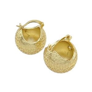 Copper Latchback Earrings Gold Plated, approx 20mm [FN37249]
