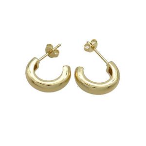 Copper Stud Earrings Gold Plated, approx 15mm [FN37251]