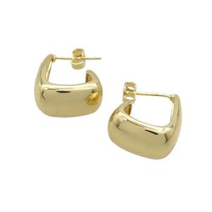 Copper Stud Earrings Gold Plated, approx 16-20mm [FN37256]