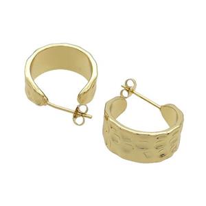 Copper Stud Earrings Gold Plated, approx 18.5mm [FN37257]