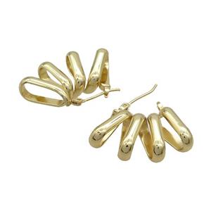 Copper Stud Earrings Gold Plated, approx 16-30mm [FN37260]