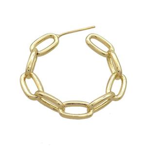 Copper Stud Earrings Gold Plated, approx 30mm [FN37265]