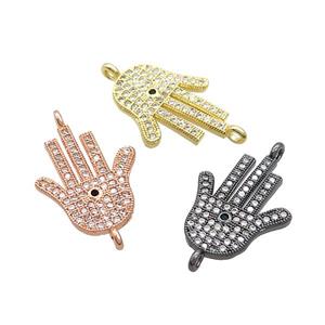 Copper Hamsahand Connector Pave Zircon Mixed, approx 18-22mm [FN37305]