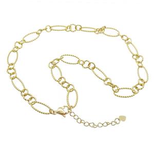 Copper Necklace Chain Gold Plated, approx 8mm, 8-20mm, 42-47cm length [FN37444]