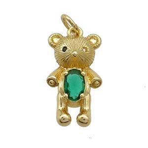 Copper Rat Charms Pendant Pave Zircon Gold Plated, approx 12-19mm [FN37473]