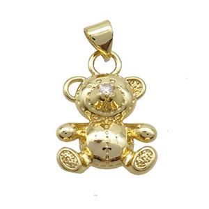 Copper Bear Pendant Gold Plated, approx 15-16mm [FN37482]
