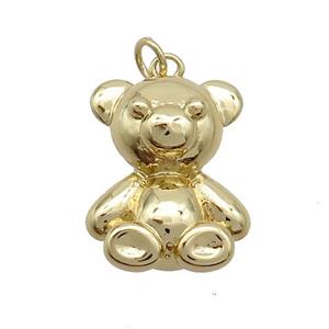 Copper Bear Pendant Gold Plated, approx 16-23mm [FN37483]