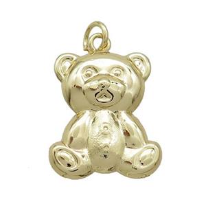 Copper Bear Pendant Gold Plated, approx 16-22mm [FN37484]