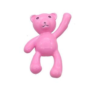 Copper Bear Pendant With Pink Lacquered Painted, approx 15-25mm [FN37599]