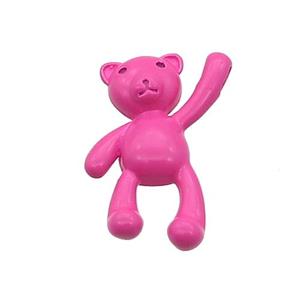Copper Bear Pendant With Pink Lacquered, approx 15-25mm [FN37600]
