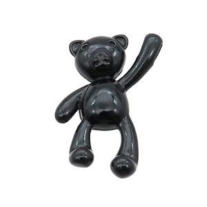 Copper Bear Pendant With Black Lacquered, approx 15-25mm [FN37601]