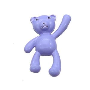 Copper Bear Pendant With Lavender Lacquered, approx 15-25mm [FN37602]