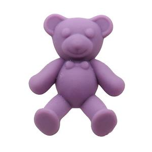Purple Resin Bear Pendant Matte, approx 30-38mm [FN37610]