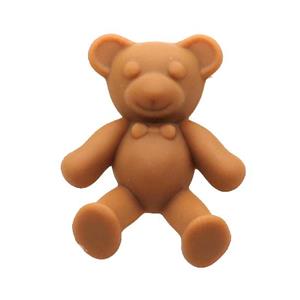 Orange Resin Bear Pendant Matte, approx 30-38mm [FN37612]