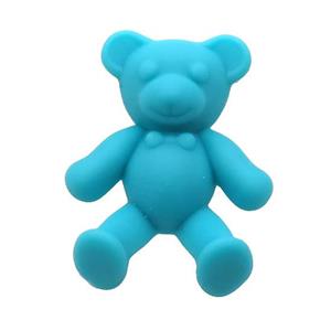 Teal Resin Bear Pendant Matte, approx 30-38mm [FN37614]