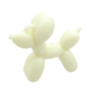 Beige Resin Dog Pendant, approx 42mm [FN37620]