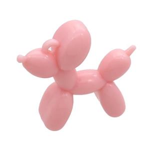 Pink Resin Dog Pendant, approx 42mm [FN37622]