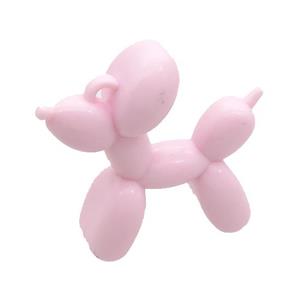 Lt.pink Resin Dog Pendant, approx 42mm [FN37623]