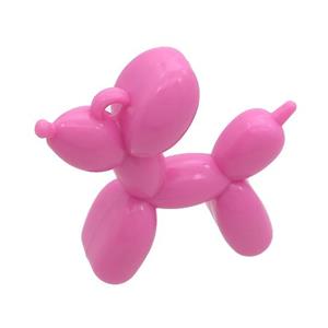 Pink Resin Dog Pendant, approx 42mm [FN37624]