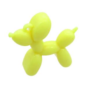 Yellow Resin Dog Pendant, approx 42mm [FN37629]