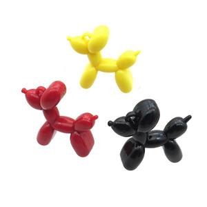Resin Dog Charms Pendant Mixed Color, approx 42mm [FN37631]